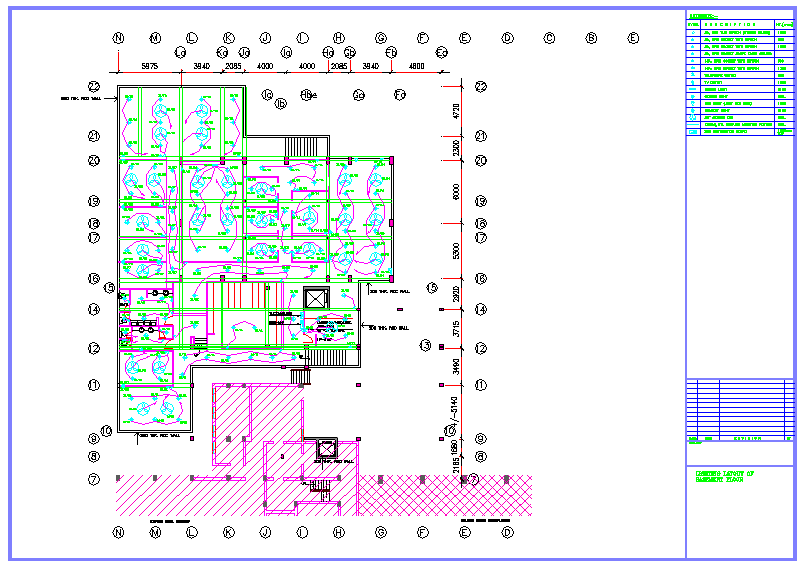 Hotel plan with electric line - Cadbull