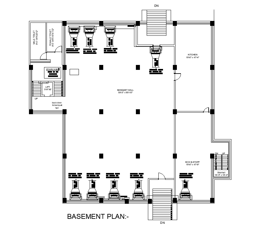 Hotel Basement Floor Plan Autocad Drawing Dwg File Cadbull Images