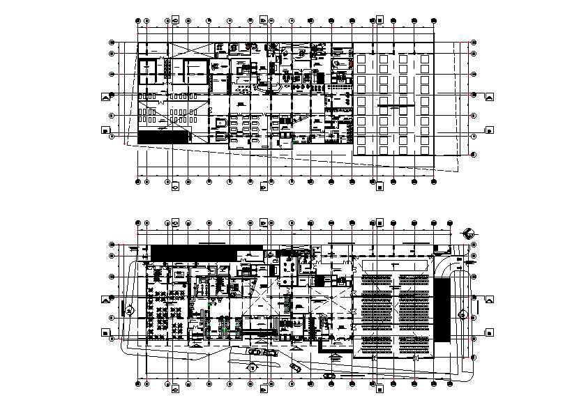 Hotel Project Ground Floor And First Floor plan AutoCAD Drawing ...