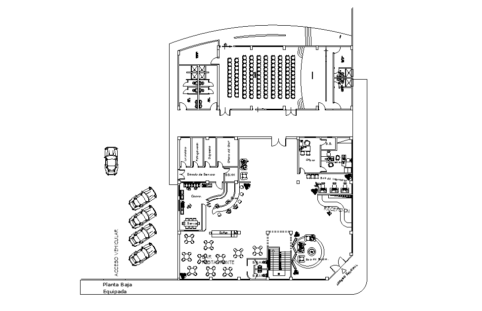 Hotel Restaurant With Furniture Layout Plan CAD Drawing DWG File - Cadbull