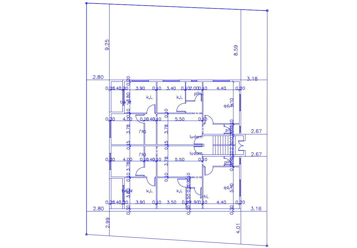  House  Building Floor Plan  With Working  Dimension Drawing  