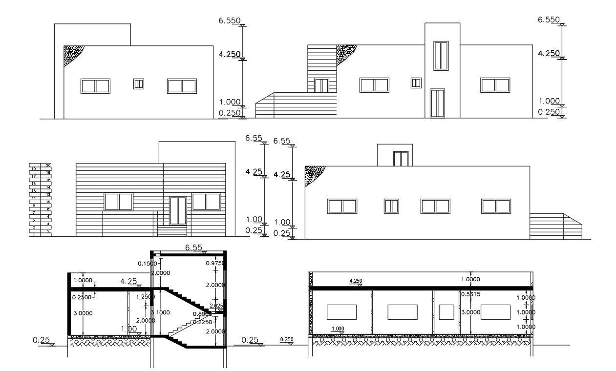 House Building Sectional Elevation Design DWG File - Cadbull