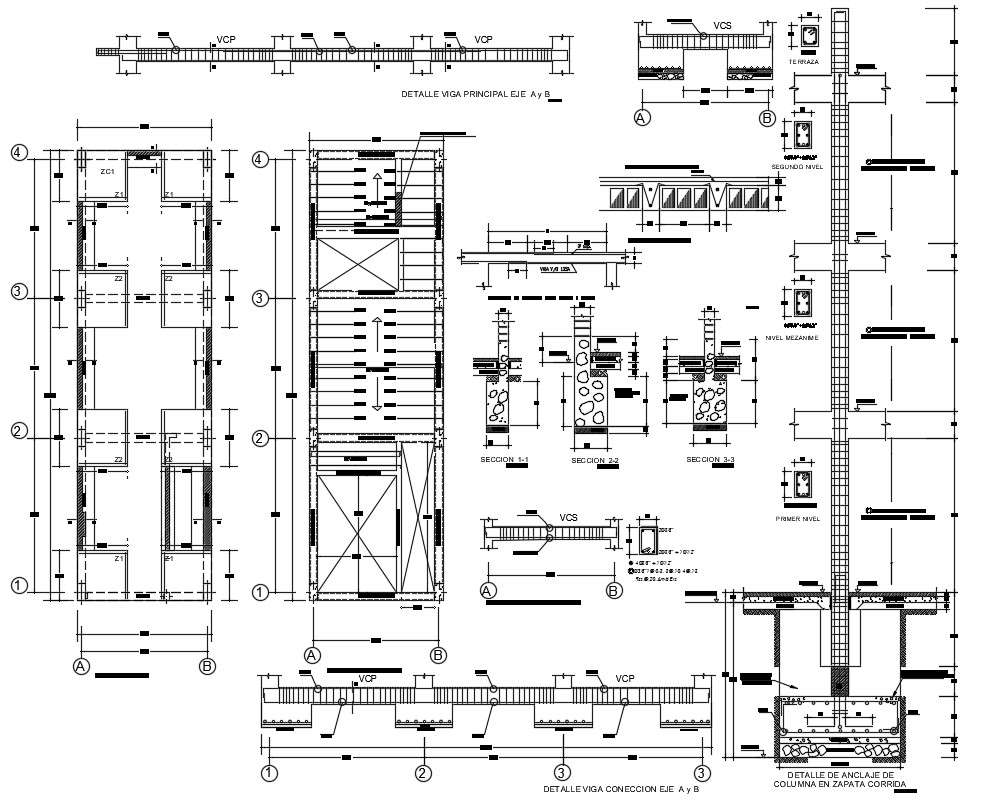 House Construction Plan DWG File - Cadbull