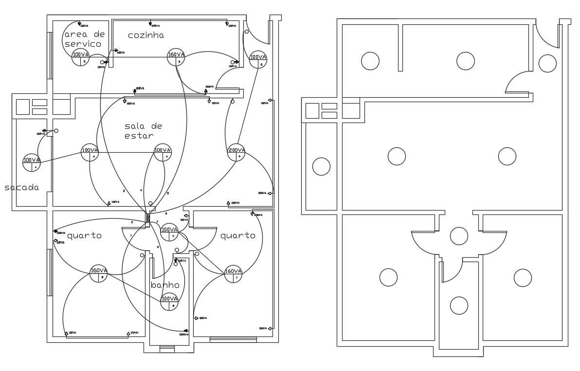House Electrical Layout Plan DWG File Cadbull