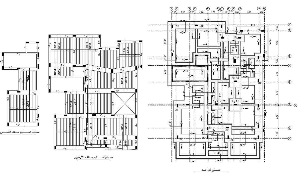 House Foundation Column Plan With Reinforce Slab Drawing - Cadbull