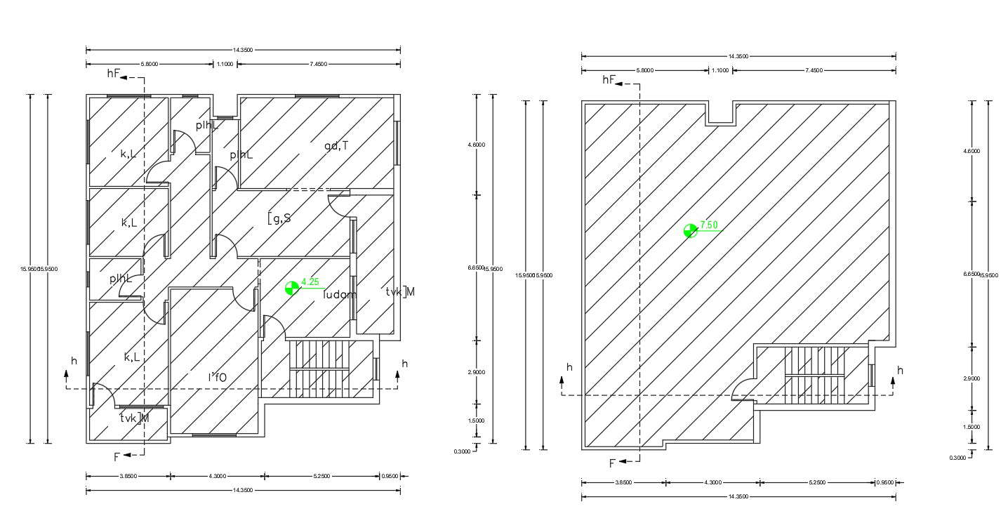 House Plan 50 Feet by 45 Feet Plot Plan AutoCAD Drawing - Cadbull