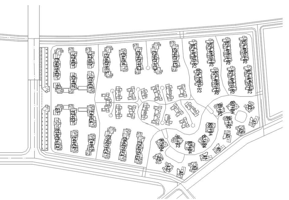 House Plotting Town Plan DWG File - Cadbull