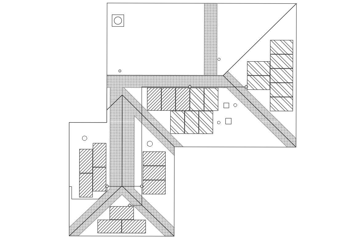 House Solar Roof Plan Cadbull