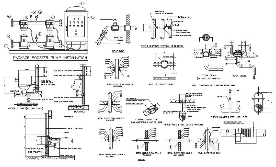 House Drainage System Cad Plan Download Cadbull