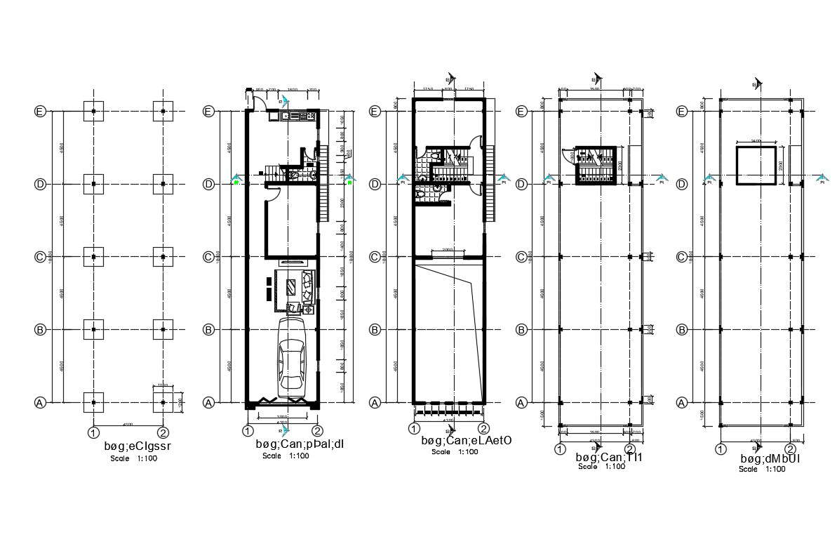 House Foundation And All Floors Cover Plan Cad Drawing Details Dwg File 