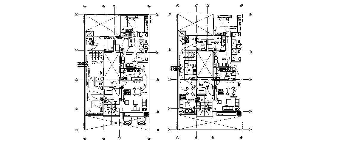 House ground and first floor plan and electrical layout plan details ...