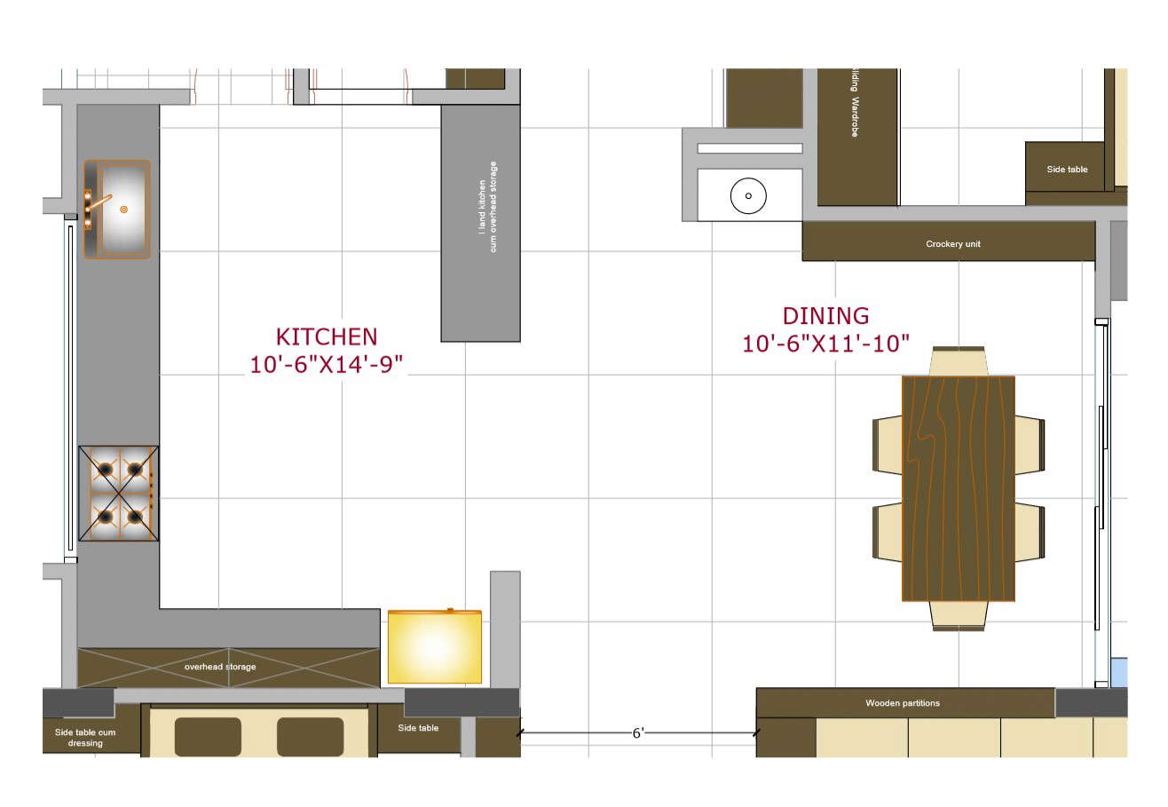 House kitchen  layout  plan cad  drawing details pdf file 