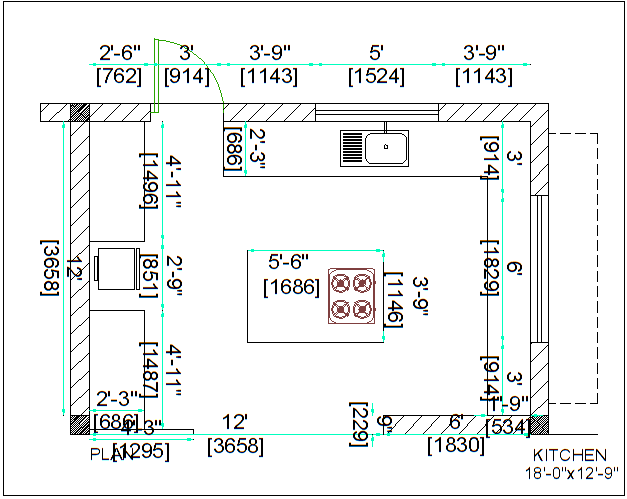 House Kitchen Plan Layout Detail Dwg File Cadbull   House Kitchen Plan Layout Detail Dwg File Wed Dec 2017 07 38 06 