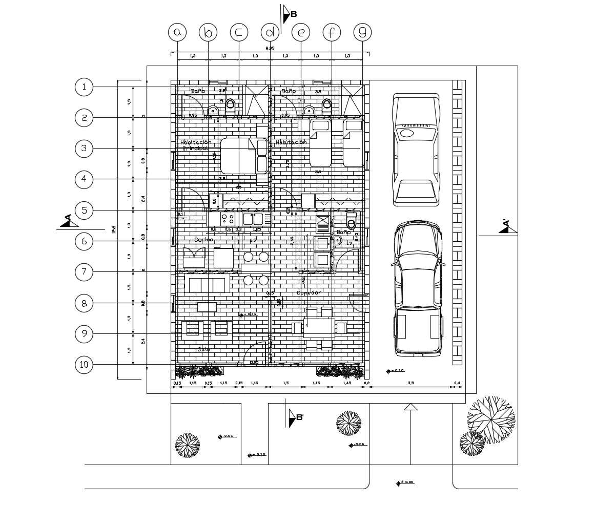 House Plan 835mtr X 126mtr With Detail Dimension In Dwg File Cadbull