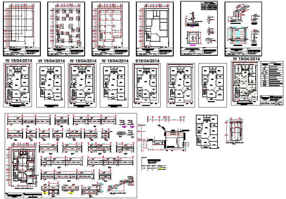 House plan and constructions detail - Cadbull