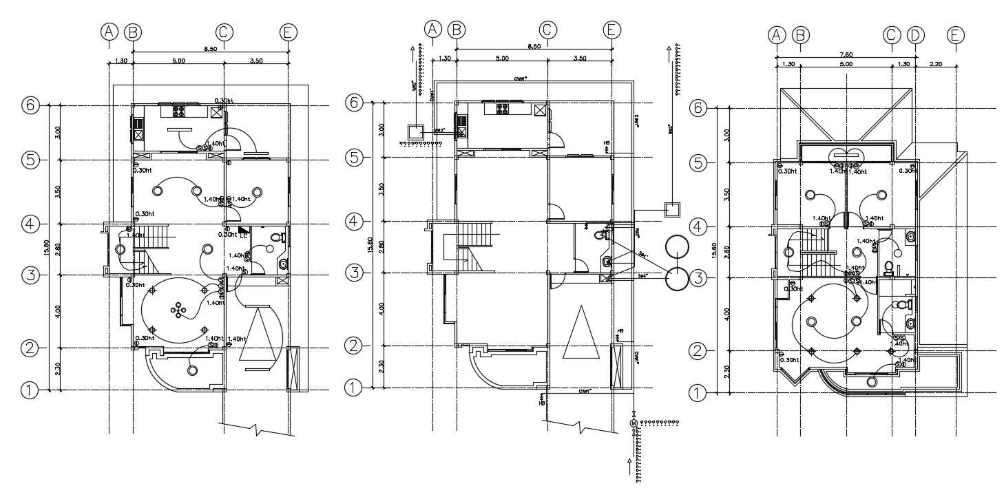 House designs drawing in DWG file - Cadbull