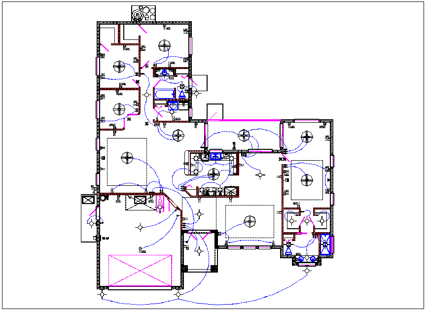 House plan layout and electric plan layout view detail dwg file - Cadbull