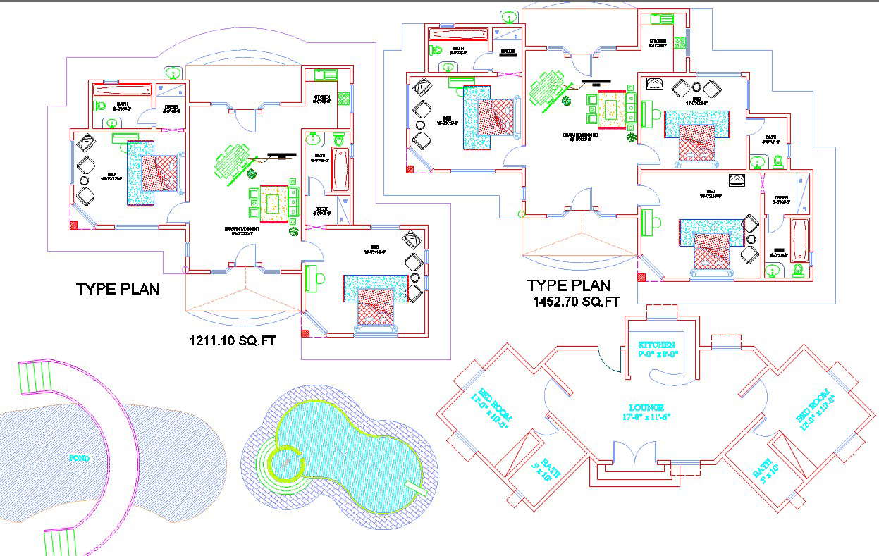 house-plan-of-2-3-bhk-cadbull