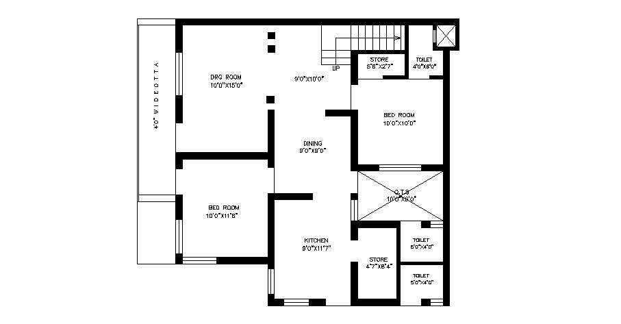 House Plan With Detail Dimension In Dwg File Cadbull