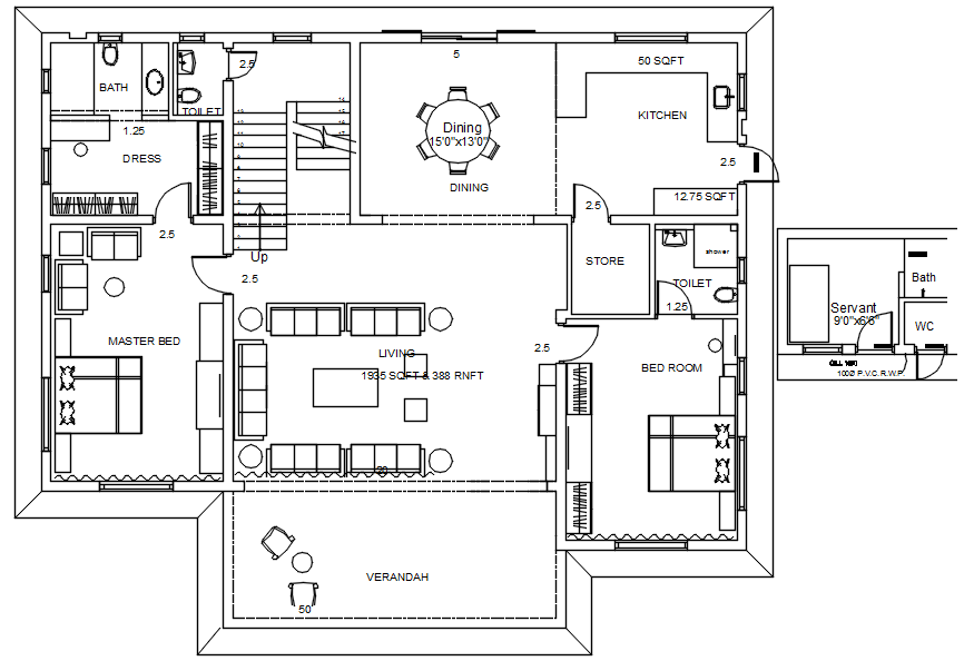 CAD House Floor Plan | designinte.com