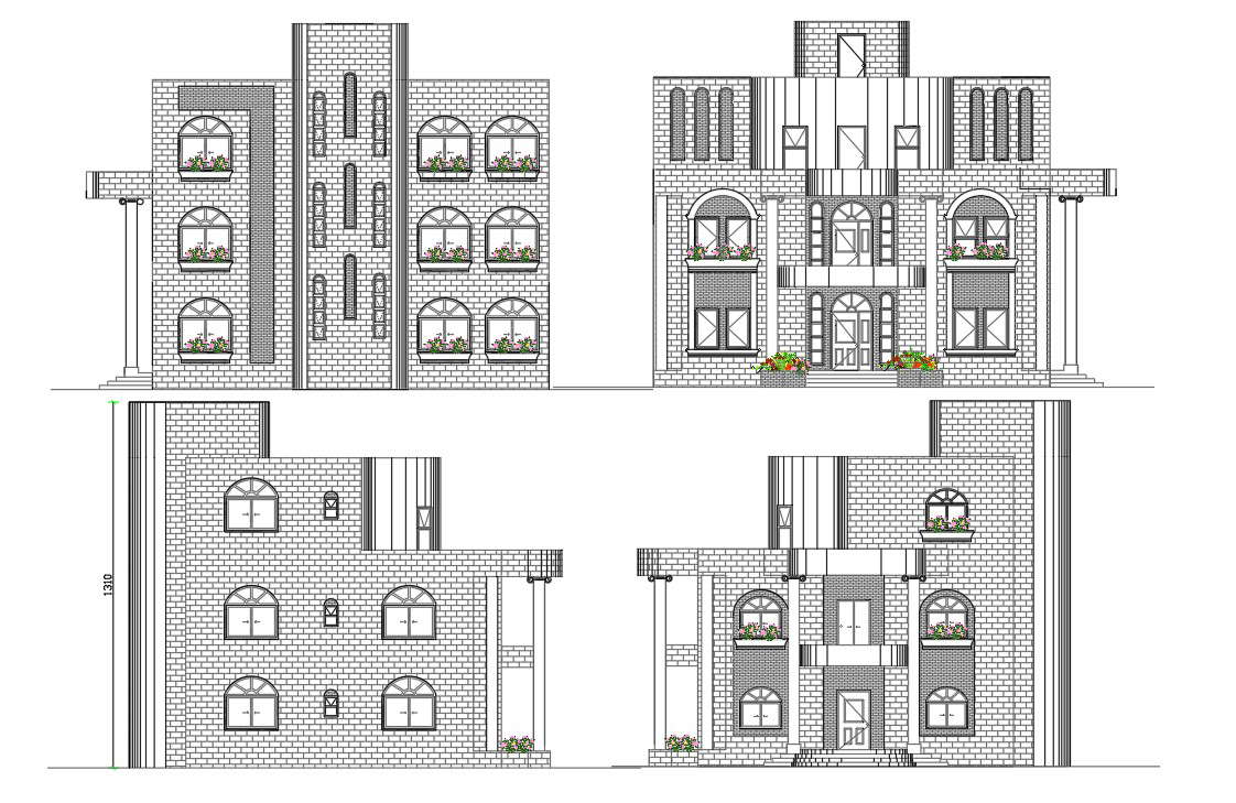 AutoCAD House Elevation