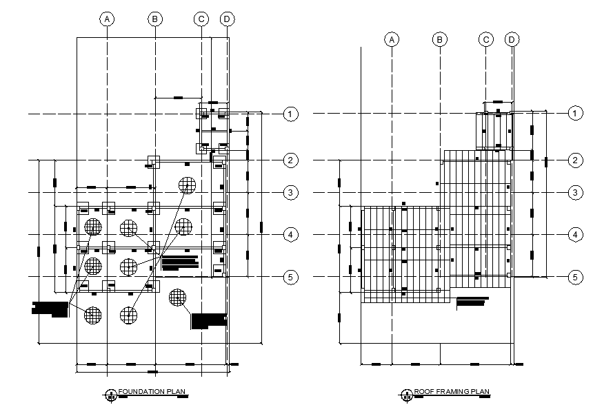 House Construction Foundation plan And Roof Framing Plan DWG File - Cadbull