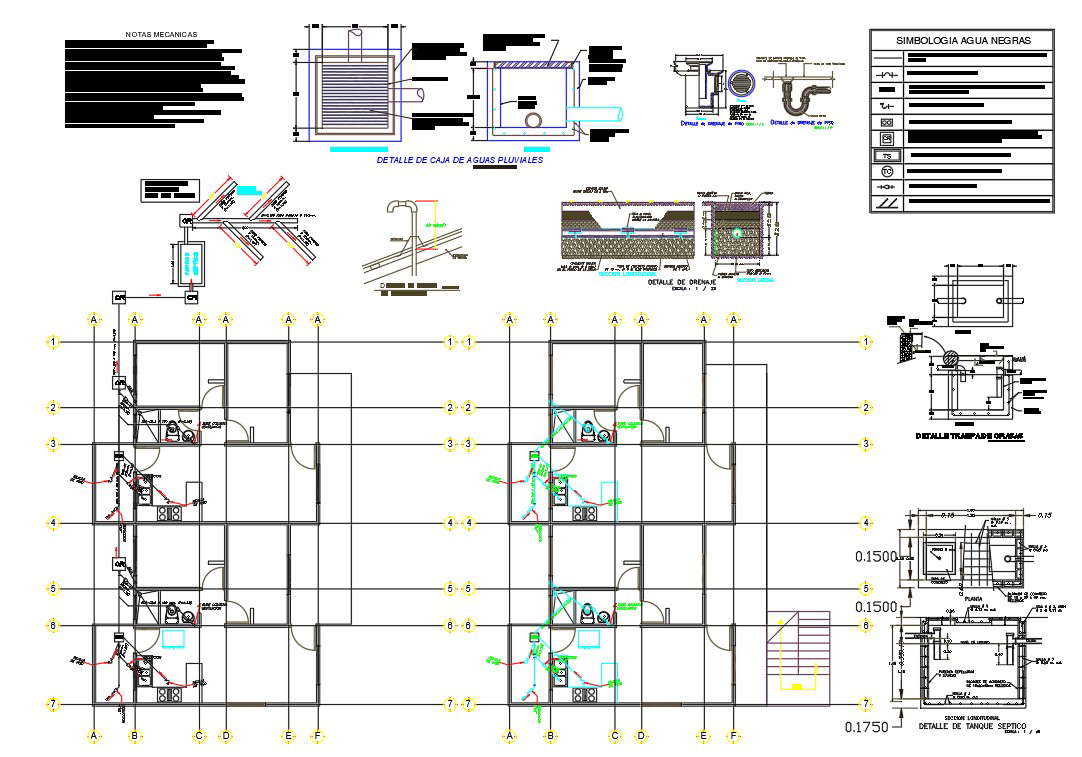 House Plumbing Installation Fixing Plan CAD Drawing - Cadbull