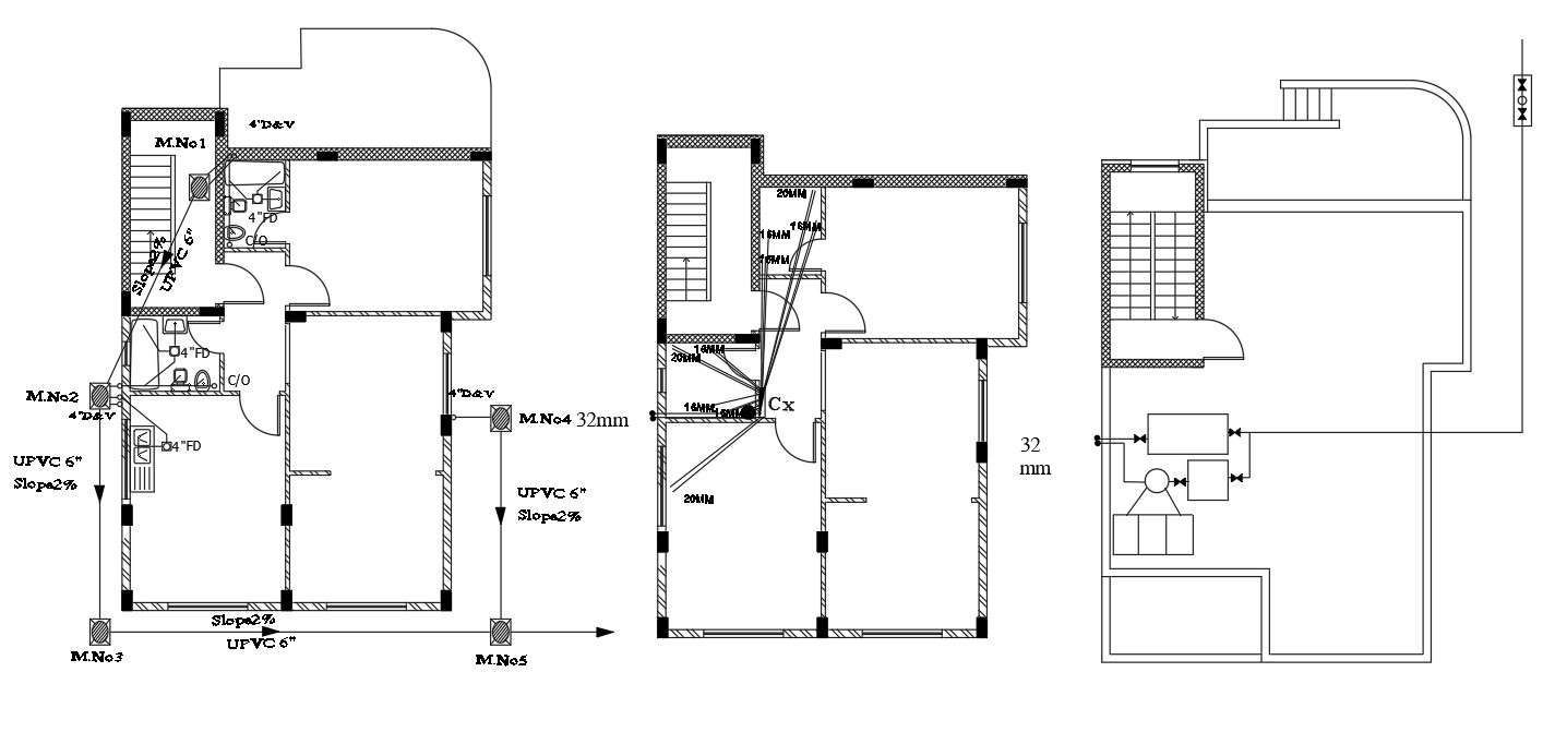 House Plumbing layout Plan AutoCAD Drawing - Cadbull