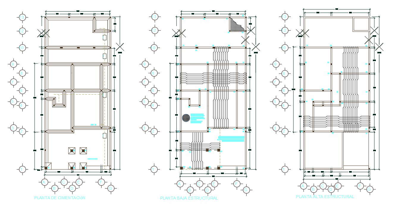 House RCC Construction Plan AutoCAD File Cadbull