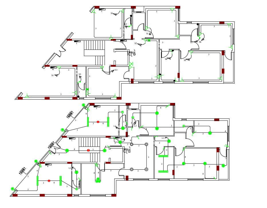 House With Shop Electrical Layout Plan Design DWG File - Cadbull