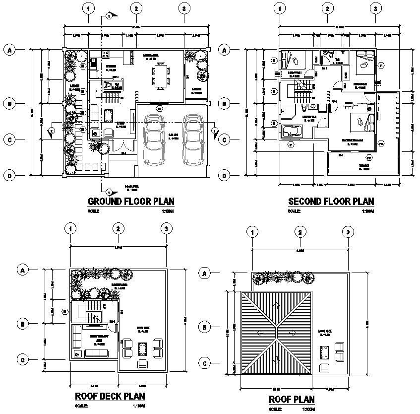 House Floors Plan Detail Dwg Autocad File Cadbull