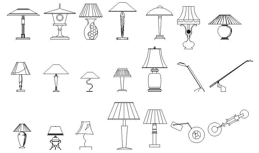 Household Light Lamp Design Dwg File Cadbull