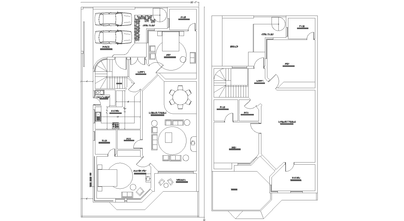 House Plan Of G 1 2bhk Bungalow Download Autocad DWG File Cadbull