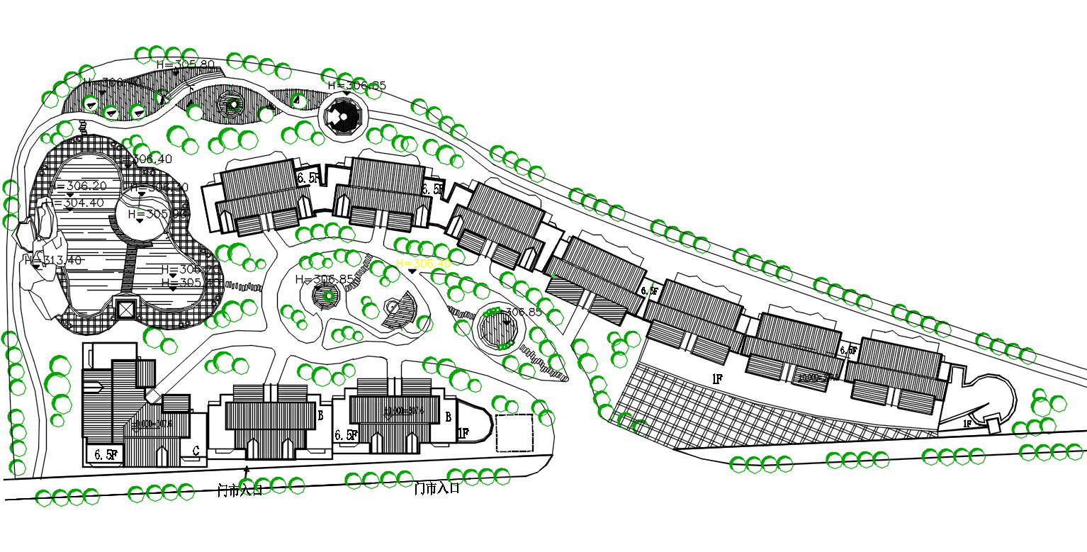 House Site Plan With Contour Design CAD Drawing - Cadbull