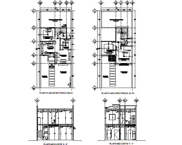 Housing plan and elevation detail dwg file - Cadbull