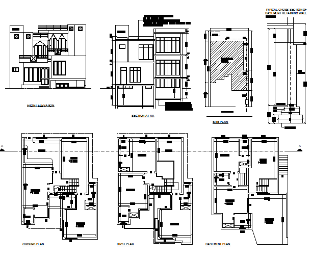 Housing plan detail dwg file - Cadbull