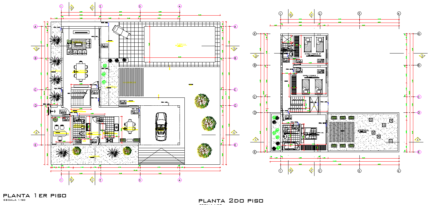 Housing planning autocad file - Cadbull