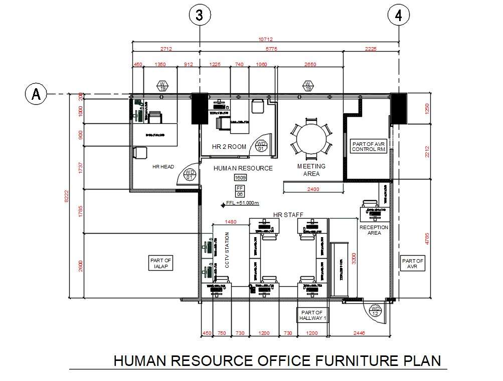 Human Resource Office Furniture Plan Autocad File Cadbull