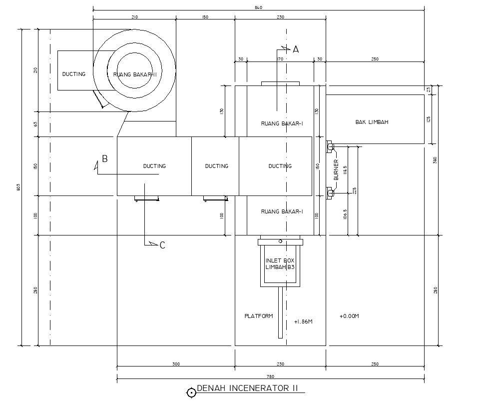 Incinerator Machine Plan In Detail Autocad 2d Drawing Cad File Dwg File Cadbull 1204