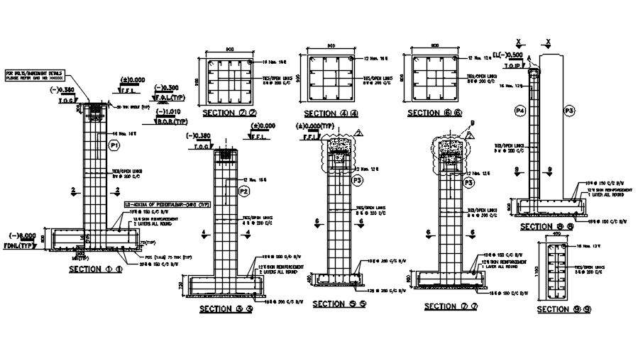 Indtut Section view of the foundation details are given in this 2D ...