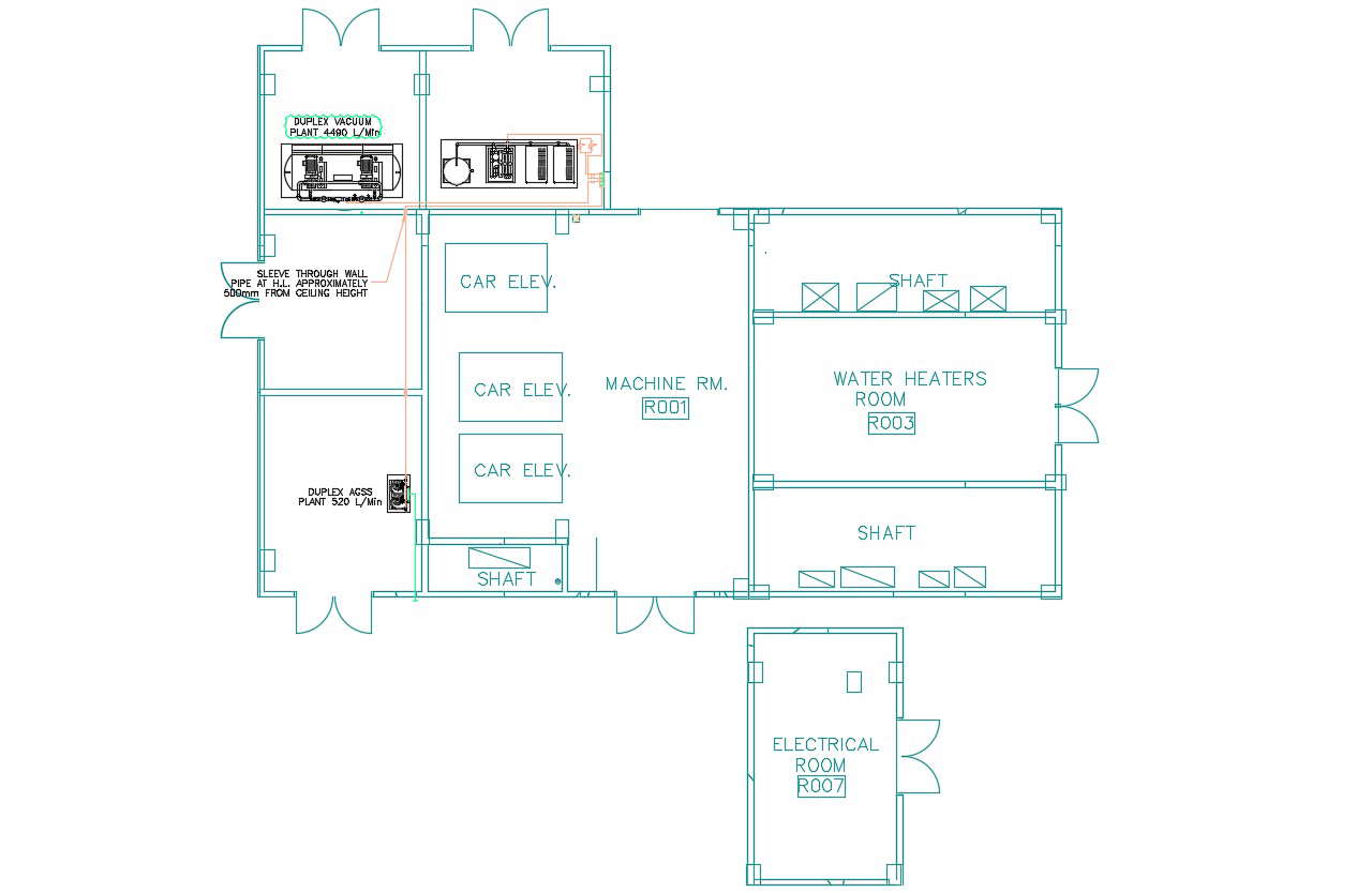 Industrial Machine Room Design Layout Plan - Cadbull