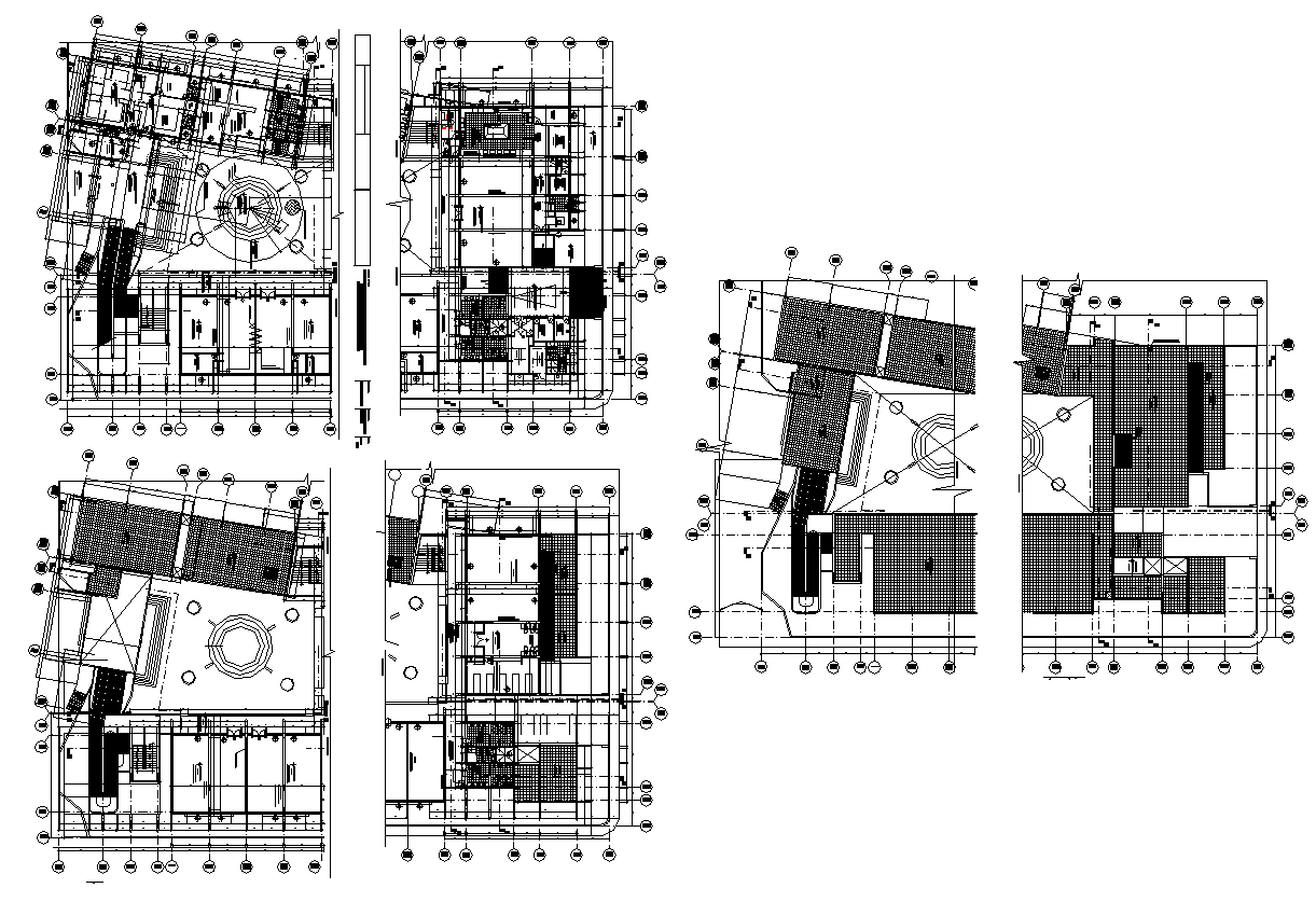 Industrial building structure detail 2d view layout plan - Cadbull