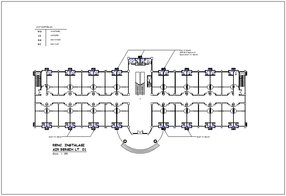 Installation of clean water line for office plan with plumbing view dwg  file - Cadbull