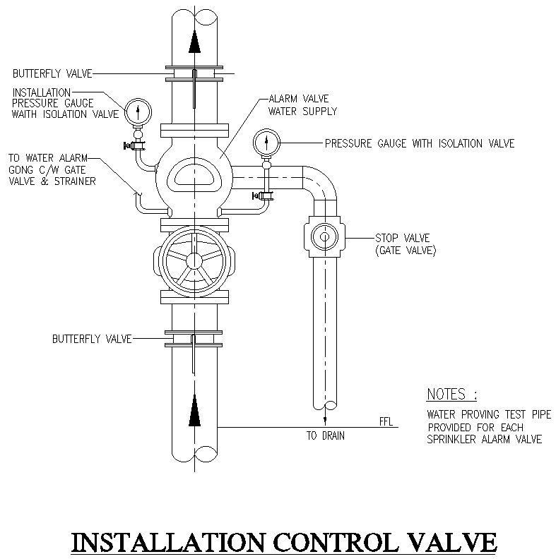 Installation control valve details dwg autocad drawing . - Cadbull