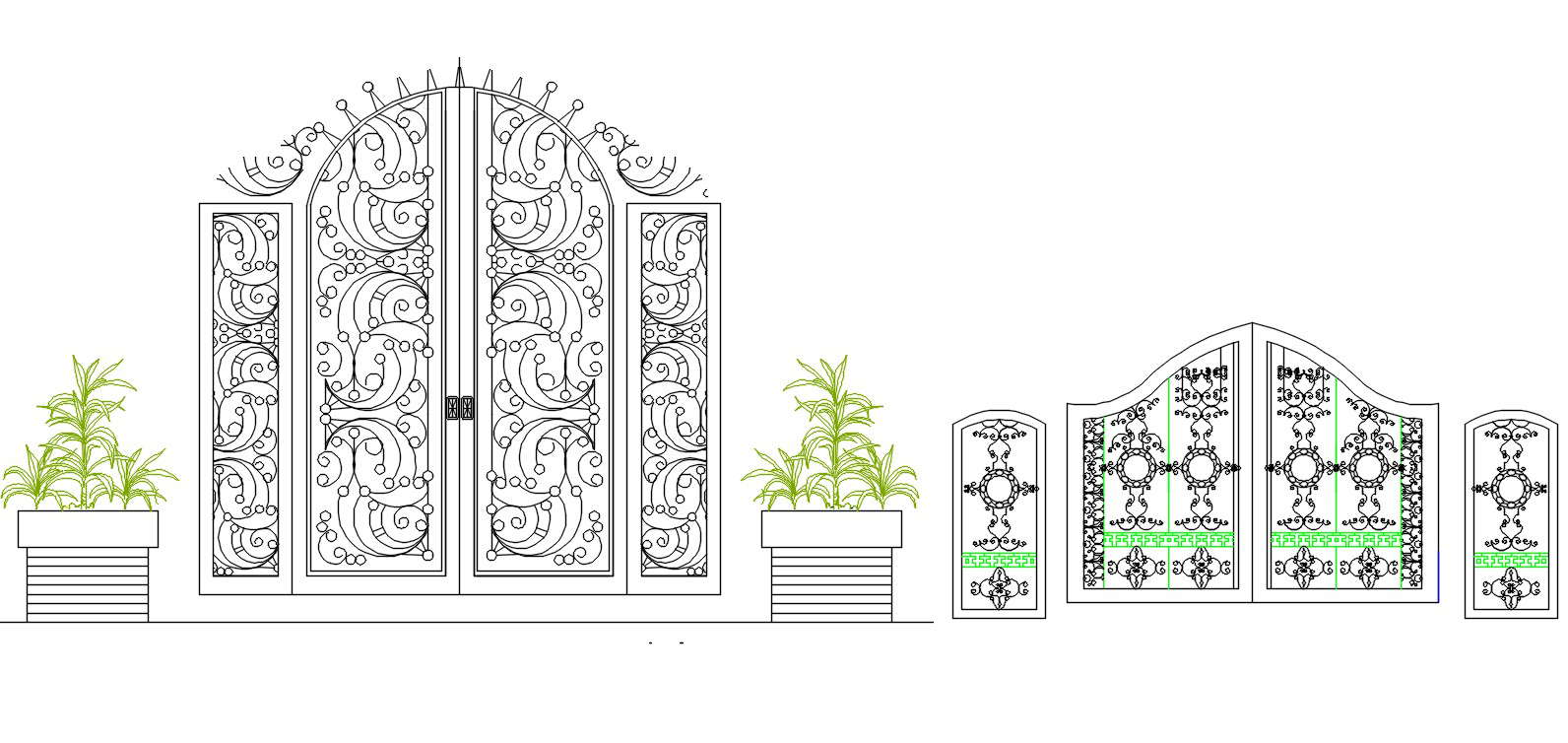 Iron Main Gate Elevation Elevation Cad Blocks Dwg File Cadbull Images