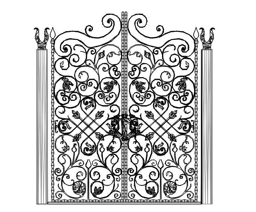 Iron Main Gate Elevation Elevation Cad Blocks Dwg File Cadbull Images