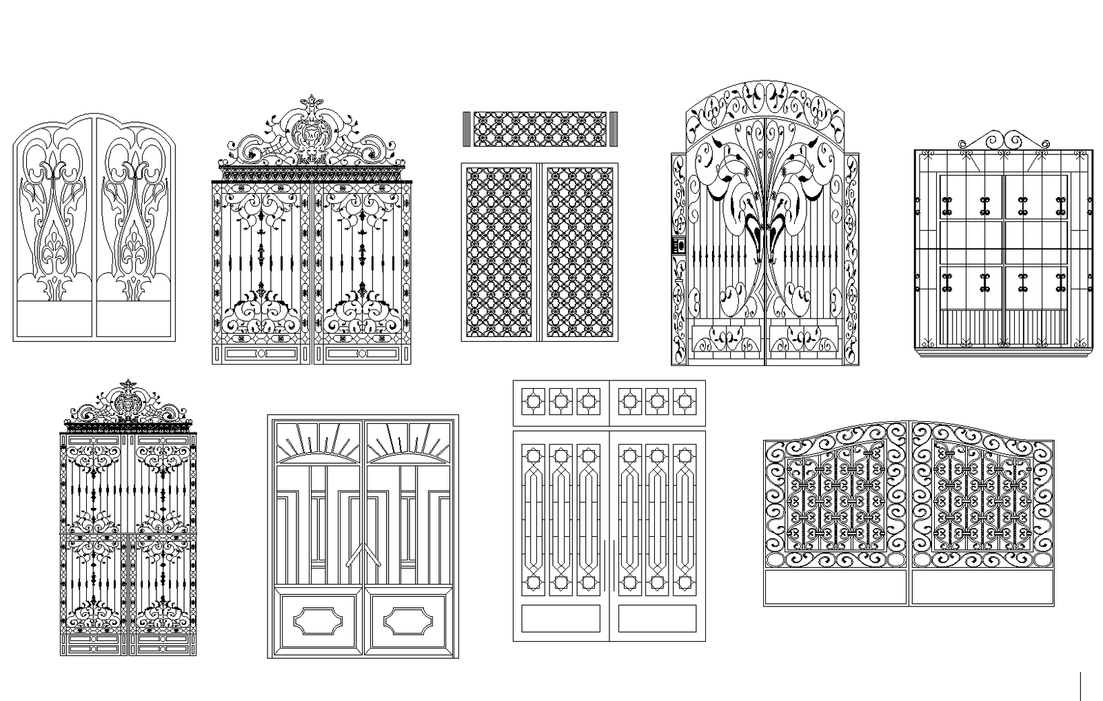 Iron Gates Plan Detail Dwg Cadbull