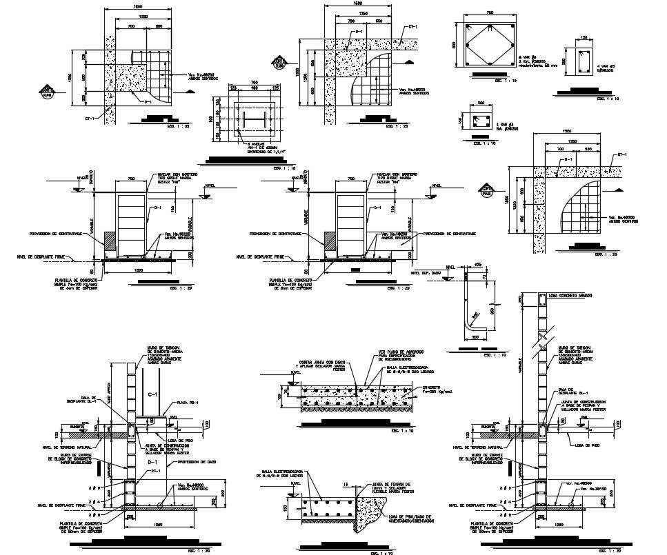 Isolated Footing Design CAD Drawing - Cadbull