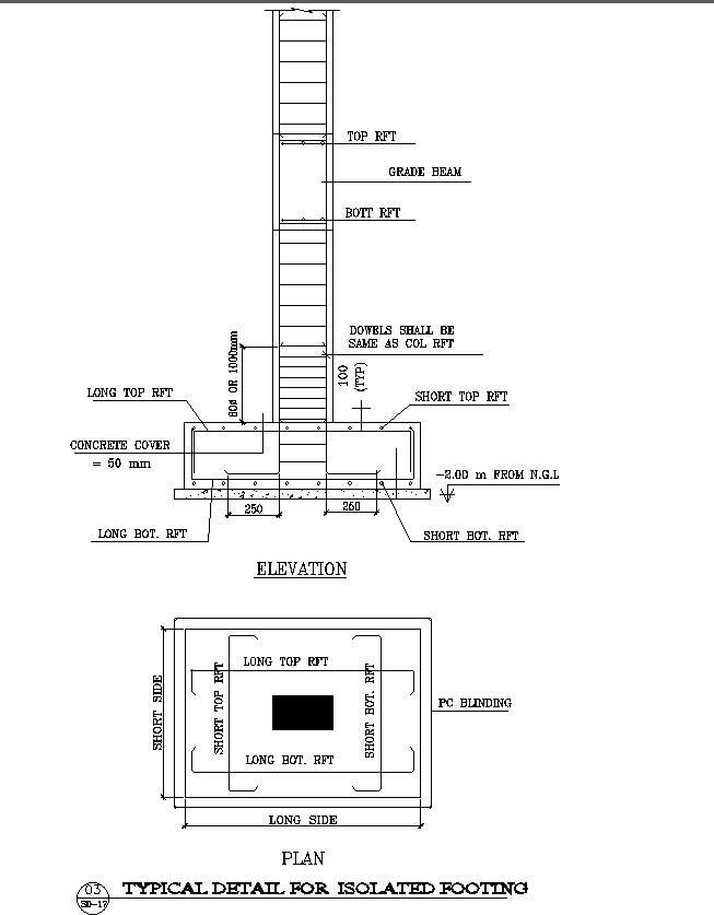 Isolated Footing Detail Cad Drawing In Dwg File - Cadbull