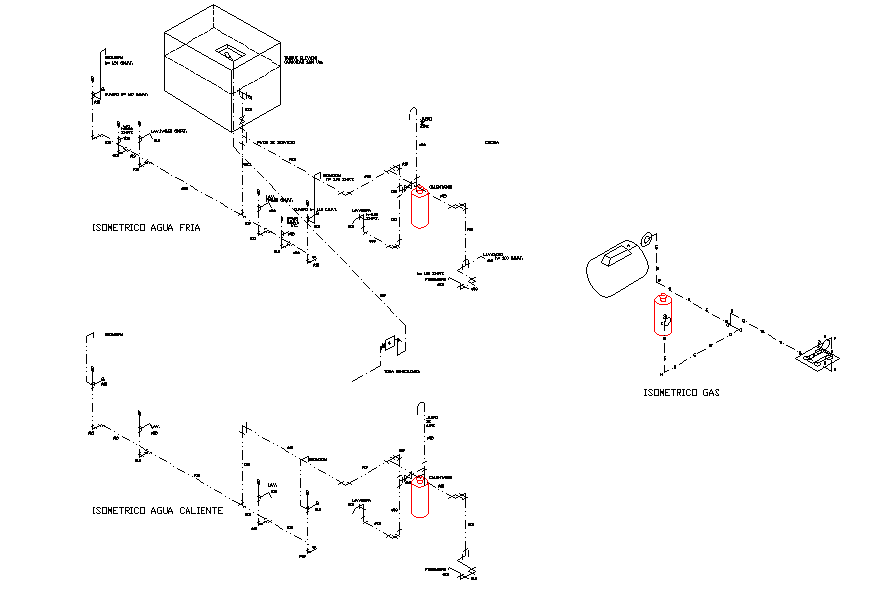 Isometric gas detail dwg file - Cadbull